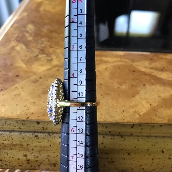 Natural Tanzanite Rare Green Tanzanite Sterling Silver Cocktail Ring Size 5 - Picture 6 of 10